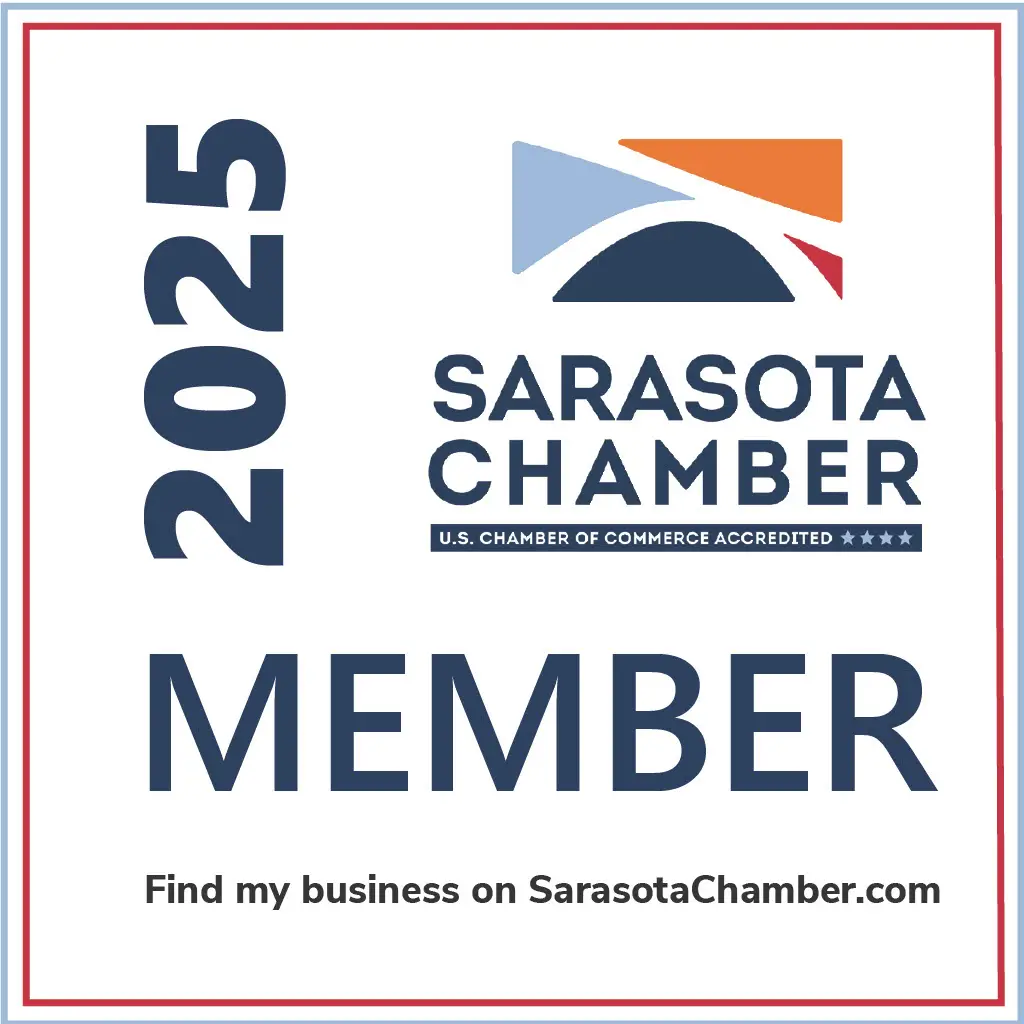 2025 Sarasota Chamber of Commerce Proud Member Logo